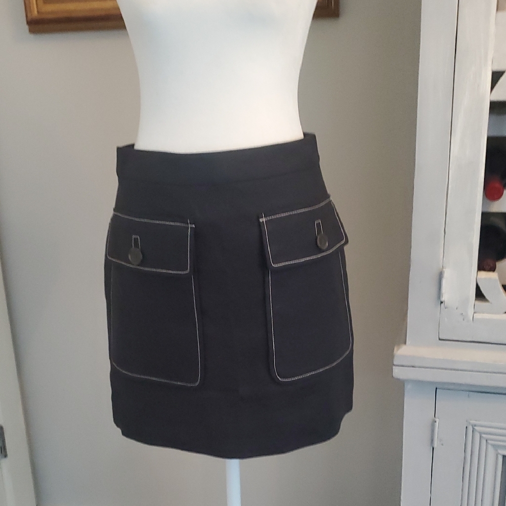 J. Crew Black Mini Skirt with Pocket Detail